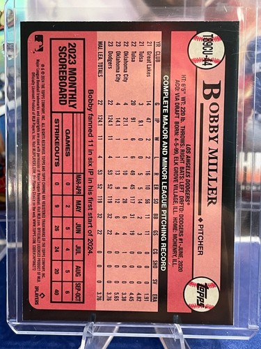 2024 Topps Series 2 - 1989 Topps Chrome Silver Pack Mojo Bobby Miller - Dodgers - Picture 2 of 3