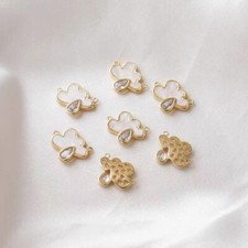 1pcs Rainy Cloud Shell Charm Connector,Cloud Pendant With Water Drop,Shell Charm