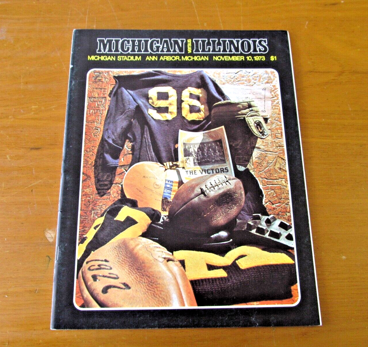 University of Michigan Football Program vs Illinois 10, 1973