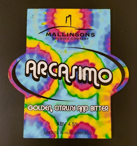 MALLINSONS BREWING CO ARCASIMO ALE BIERPUMPE GRIFF CLIP ABZEICHEN 4,5 % AB YORKSHIRE