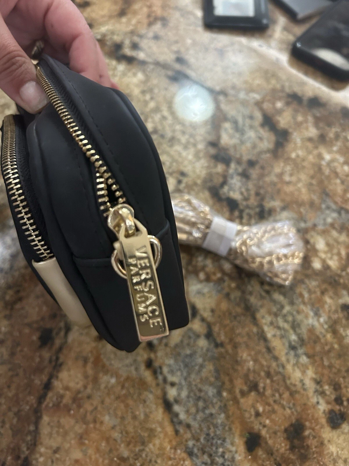 Borsa da sera Versace tracolla oro logo Medusa pochette tracolla + profumo