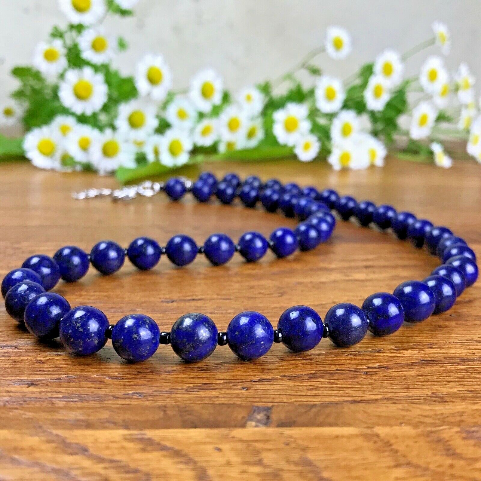 Collier Lapis Lazuli unisexe en perles naturelles de lithothérapie 8mm