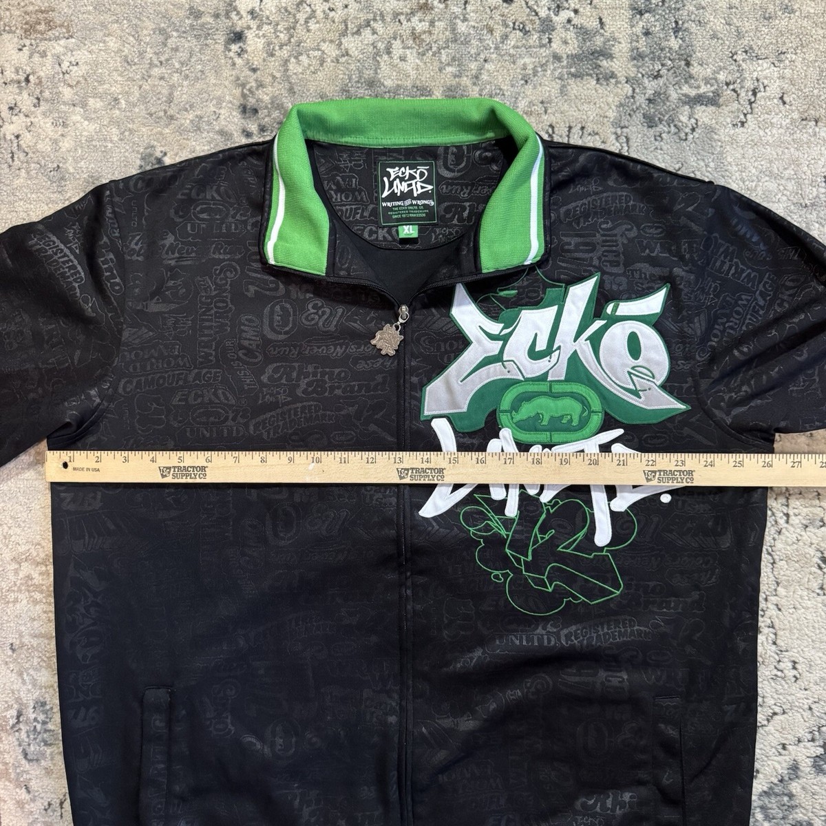 Vintage Ecko Unltd Graffiti Jacket Men's XL Full Zip Writing Vintage Ecko Unltd Graffiti Jacket Men's XL Full Zip Writing