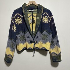 Vintage Flashback Tapestry 100% Cotton Cropped Snowflake Boho Jacket Size Medium