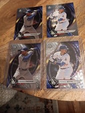 (4) Mookie Betts Freddie Freeman 2022 Topps Bowman Platinum Ice Foil Plus Base