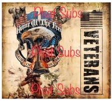 20oz Sublimation Tumbler Wrap The Brave Veterans Ready To Press Heat Transfer