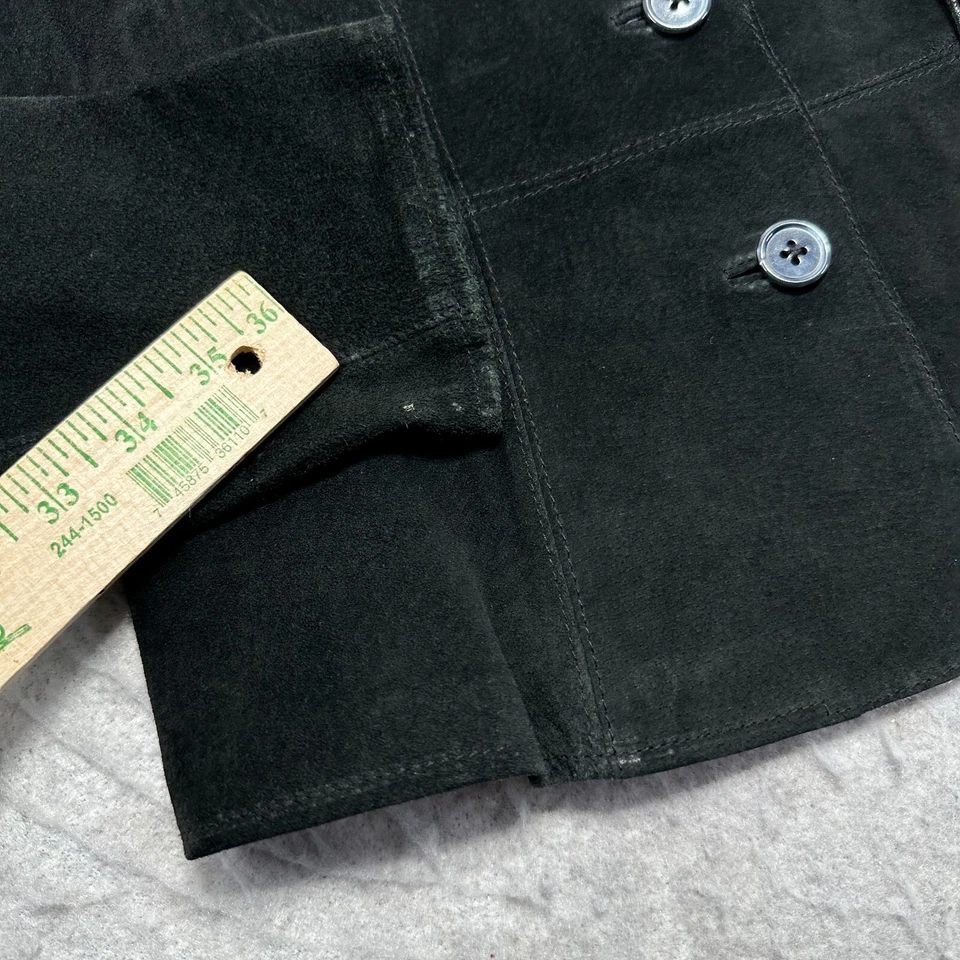 Jaqueta FieldGear Couro Camurça Gola Preta Feminina Tamanho Pequeno P - Imagem 3 de 4