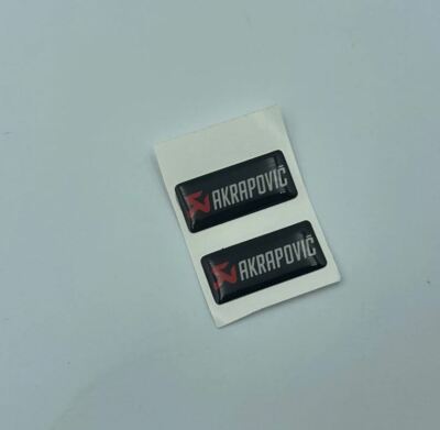 2 Stickers AKRAPOVIC Exhaust Motorcycle Car White 20 mm 3D Resin Cube ...