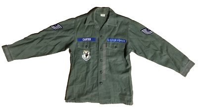 VTG U.S. Air Force Cotton Sateen OG-107 Shirt w/ Patches (Measurements