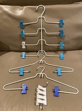 Vintage OIA Metal Clip Clothes Pants/Skirt Hangers with Plastic Clips