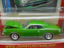 Plymouth Barracuda 1970 70 Green Wchrome Mags 164 Johnny Lightning Pony Power Plymouth Barracuda 1970 70 Green Wchrome Mags 164 Johnny Lightning Pony Power