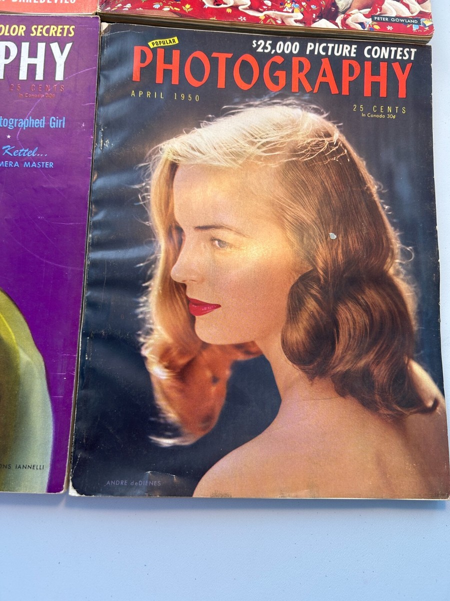 Vintage Lot of 4 Popular Photography Magazines - 1950 - Jan - Feb