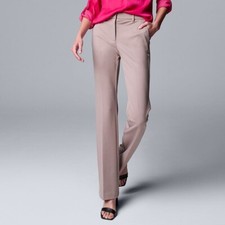 Women's Simply Vera Vera Wang High-Rise Flare Pants, Size: 18, Basha Brown