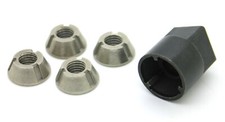 5/16-18 T-Groove Tamper Proof Security Nuts x 4 & Tool Stainless Tri Anti-Theft
