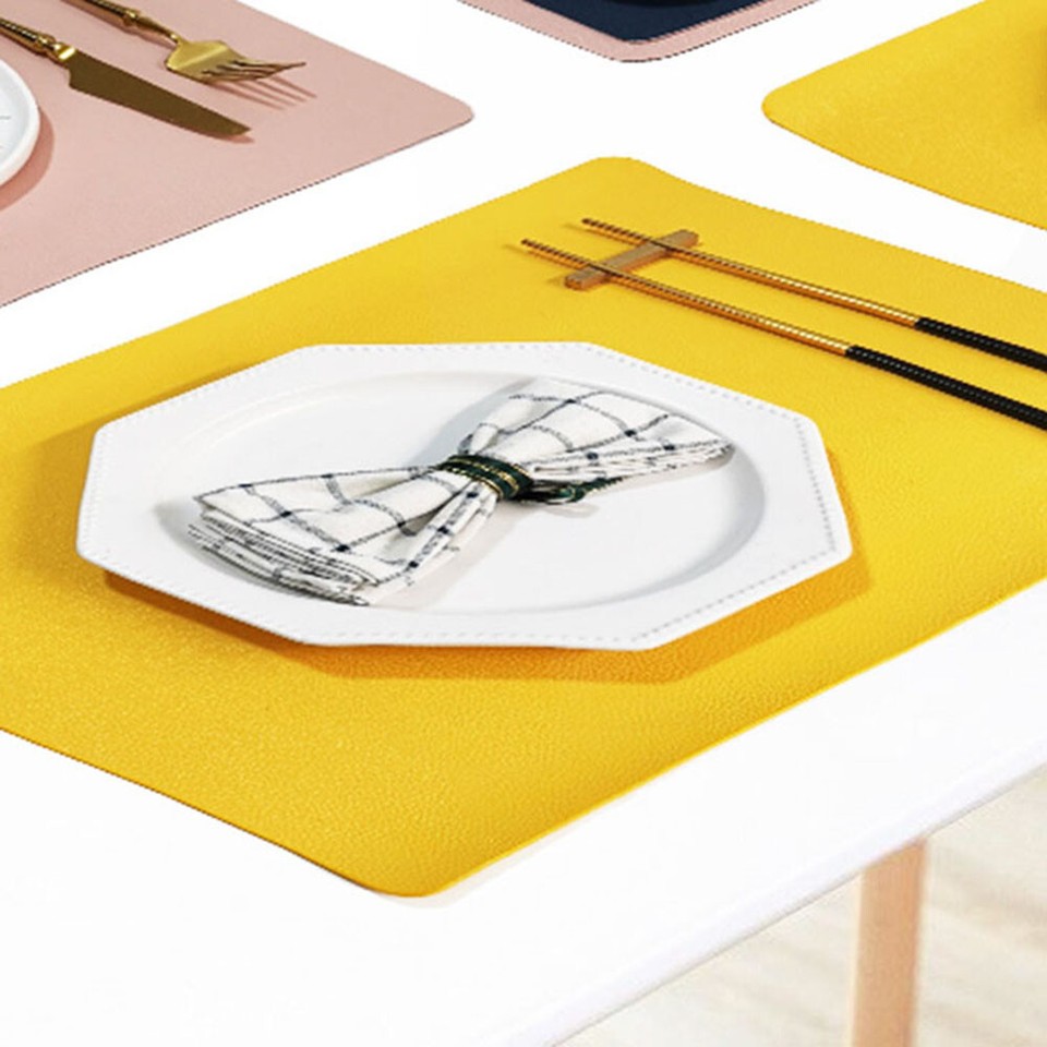 SÄNGER Platzsets & Untersetzer Set - 8-teilig Aus Kunstleder Grau/Schwarz