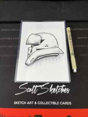 Original 5x7 Art, 1 of 1 Sketch - StarWars - Tank Commander by Scott Sketches
