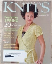 Interweave Knits Spring 2007 Volume XII Number 1 Knitting Pattern Diagram Chart