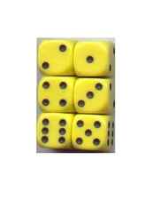 NEW Dice Set of 6 D6 (16mm) - Opaque Yellow