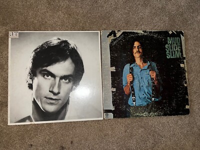 2 Lot Vinyl Record Album James Taylor JT Hype Sticker  & Mud Slide Slim