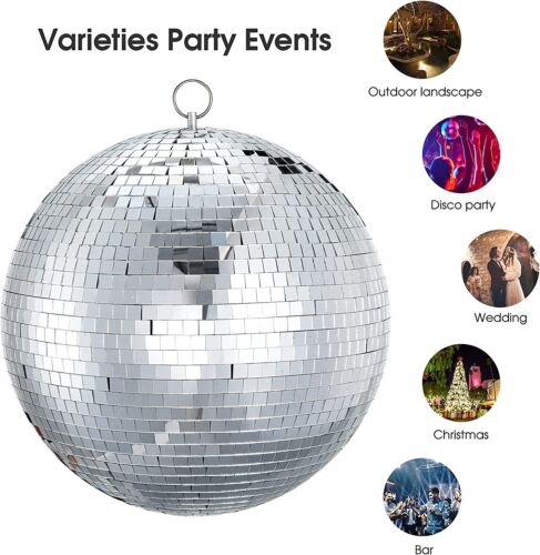 6" Mirror Ball Reflective Light with Hanging Ring Disco DJ Club Party Home Stage - Picture 2 of 11
