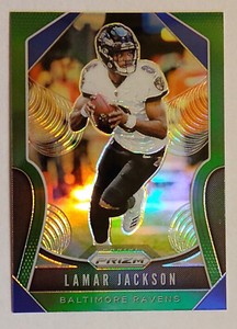 2019 Panini Prizm Refractor Lamar Jackson Green Refractor #71 Ravens