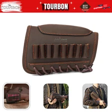 Leather Rifle Ammo Pouch Cheek Riser Rest Padded Gunstock Cover Sleeve