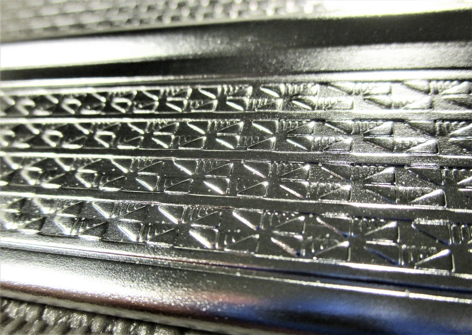 1955-1957 CHEVROLET BEL AIR 4 DOOR SEDAN WGN INTERIOR SILL PLATES W/FISHER LOGO - Image 3 of 4