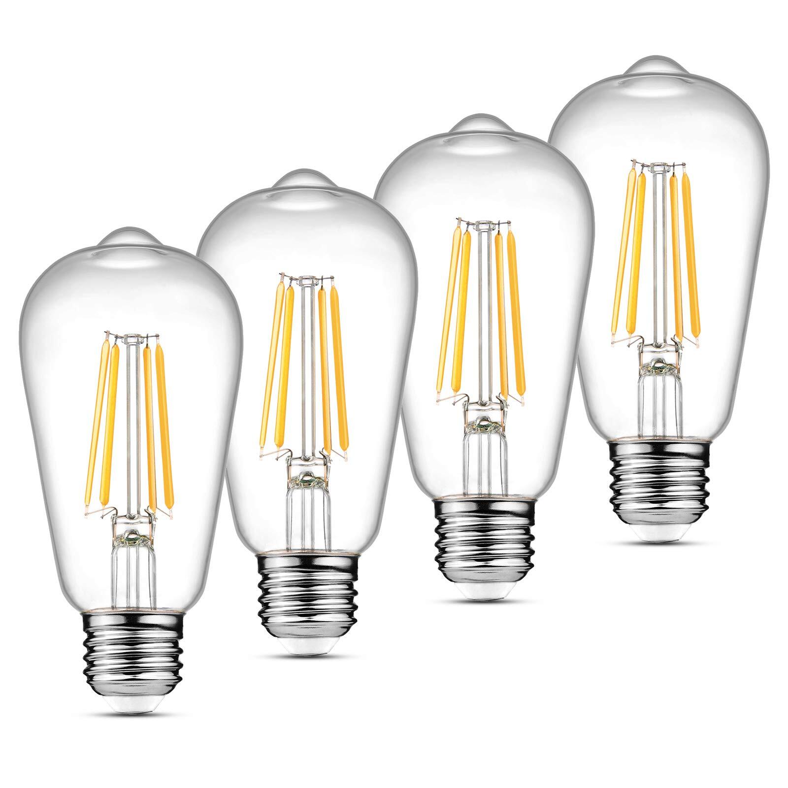 Vintage LED Edison Bulbs, 6W, Equivalent 60W, Non-Dimmable, High Brightness W...