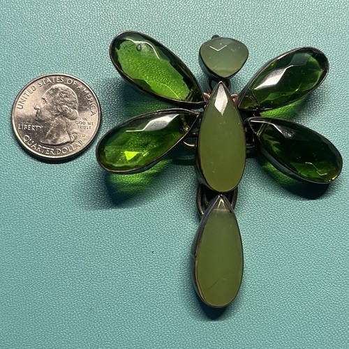 Sterling Silver Peridot Dragon Fly Pendant