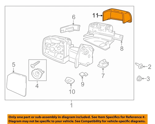 FORD OEM 15-20 F-150 Front Door Outside Mirrors-Mirror Cover FL3Z17D742BA