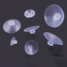 20mm - 60mm Round Button Suction Cups/Pads Window Suckers Clear Rubber/Plastic
