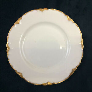 Gold Trim 6.25" Bread Plate Royal Worcester Howard Leather Green