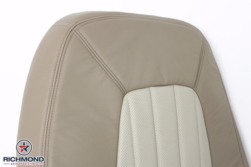 2003 2004 Mercury Mountaineer -Driver Lean Back Leather Seat Cover 2-Tone Tan - Picture 6 of 12