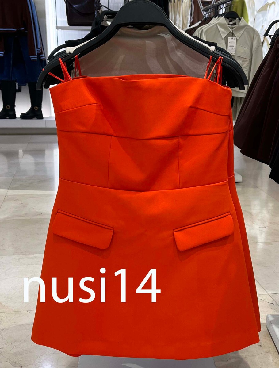 ZARA NEW WOMAN SHORT OFF-SHOULDER STRAPLESS LAPEL DRESS