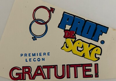 Original Vintage French Prof. De Sexe Gratuite! Mini Iron On Transfer