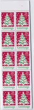 1990 25 cent Christmas tree Unfolded Booklet Pane Scott #2516a, Mint NH