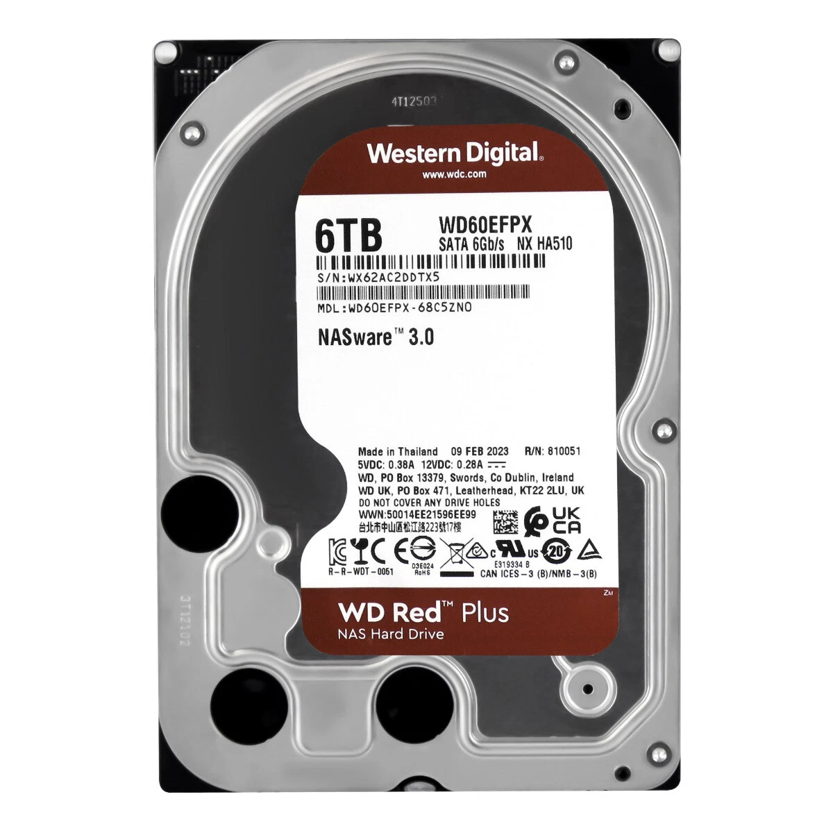 for Western Digital WD 6TB Red Plus NAS SATA HDD Internal Hard