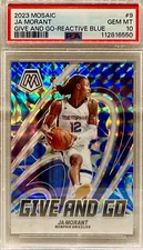 JERSEY # MATCH! 2023 Mosaic Give and Go Blue Ja Morant  12/99! PSA 10 (1/1)!