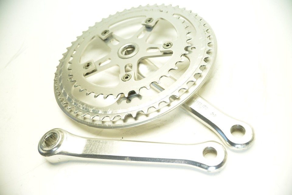 Pédalier Double Sugino 170 Mm D'occasion Pour Vélo Route, Randonneur Ou Ville - Avec Bash Guard - En Aluminium
