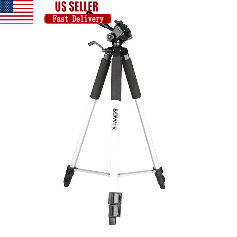 Heavy Duty Camera Tripod W/ Quick Release 3 Way Fluid Head Portable DSLR Video
