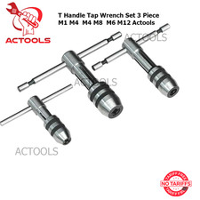 NEW Adjustable 3 Pcs T-Handle Tap Wrench Set M1-M4 / M4-M8 / M6-M12 USA ACTOOLS