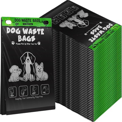 Ireer 20 Count 2000 Pcs Header Bag Bulk Cute Dog Pet Waste Bags green 