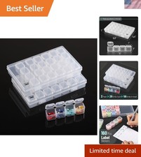 Elegant Transparent Bead Organizer Box - 2 Pack with Water-Resistant Design