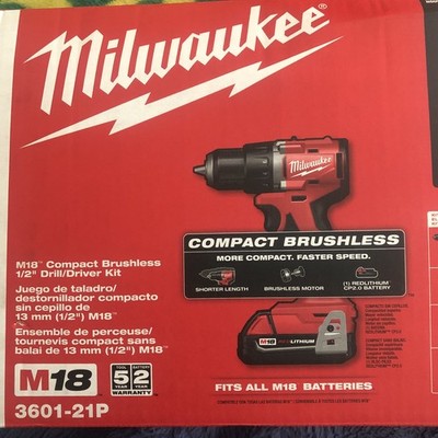 Milwaukee MILWAUKEE M18 18V Cordless Drill Driver - 3601-21P