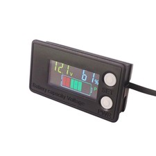 Waterproof Battery Meter, DC 8-100V Battery Monitor, 12V 24V Capacity Voltage