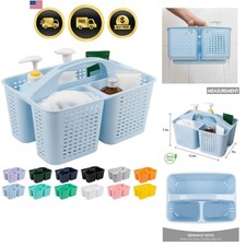 Portable Shower Caddy, Caddy Organizer with Handle, Plastic Shower Basket Hol...