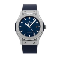 Hublot Classic Fusion Titanium Auto 42mm Blue Dial Strap Watch 542.NX.7170.RX