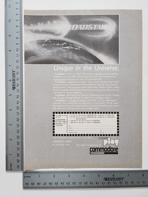 Loadstar Unique Universe Commodore Play Print Advertisement