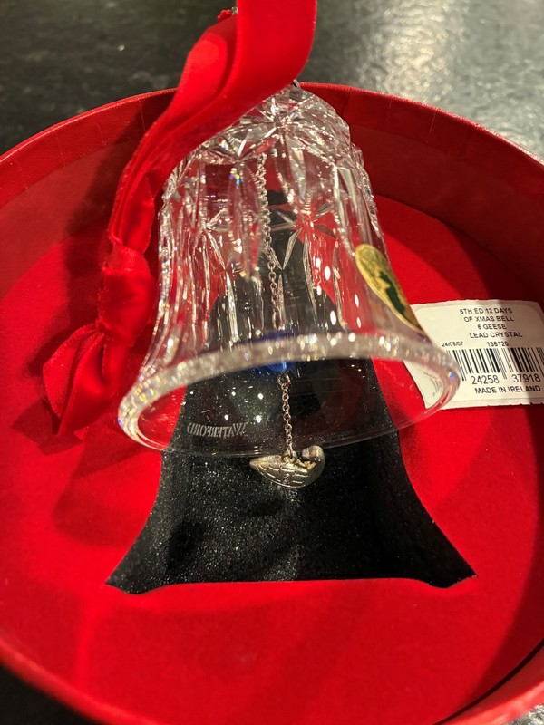 Waterford crystal 12 Days of Christmas bell 6 Geese laying new w/box 6th Edition