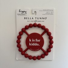 NEW Bella Tunno Red Teether Ring  K is for Kiddo  Easy Grip Dishwasher Safe